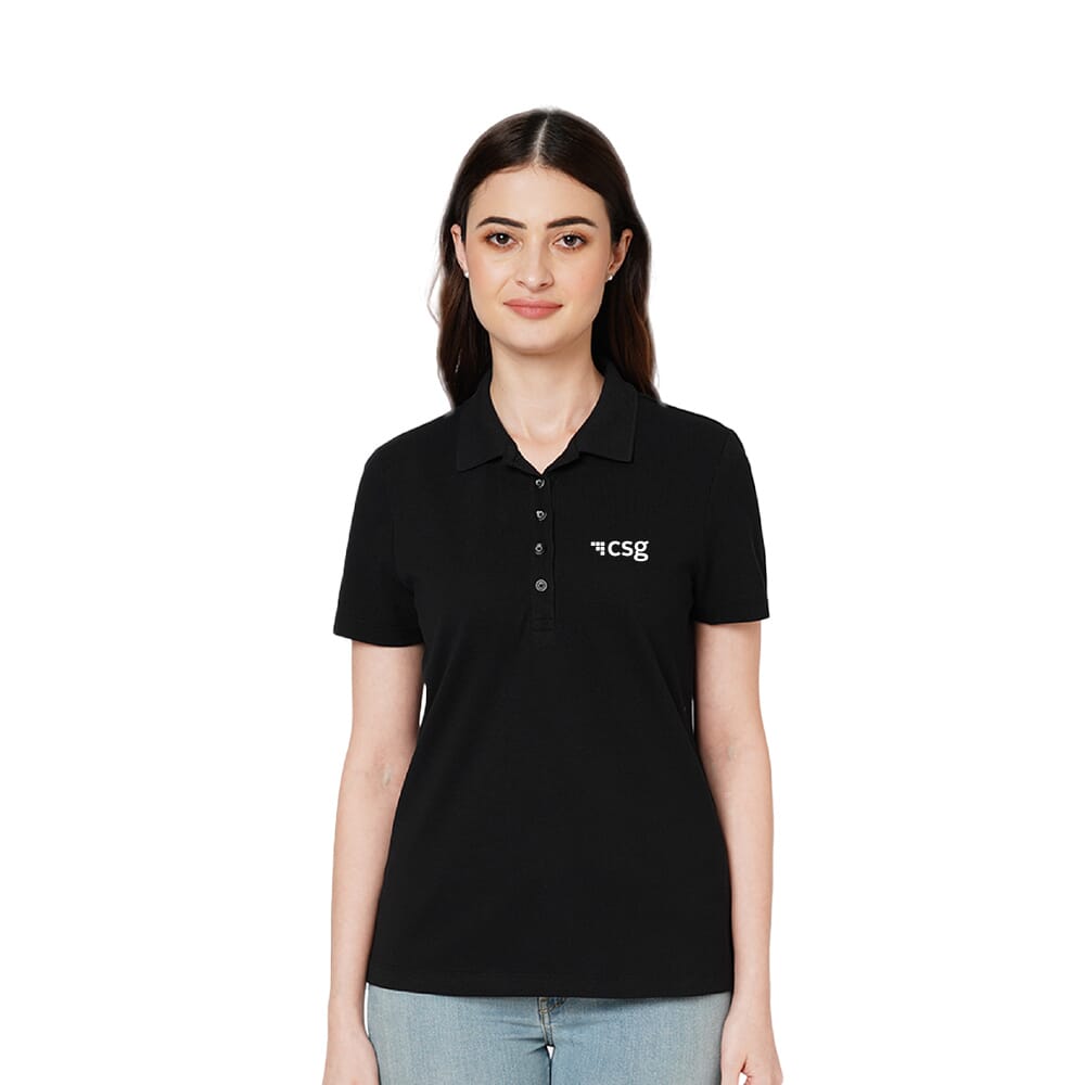 VeroModa Plain Polo Women's T-Shirt- Black